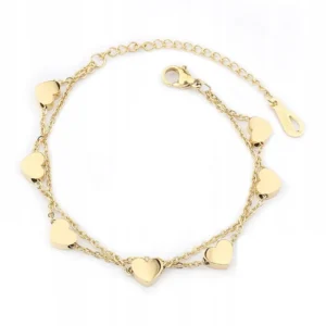 Bransoletka damska z sercem złota 750 celebrytka regulowana