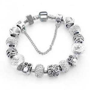 Bransoletka Damska Srebrna Modułowa do Charms 925